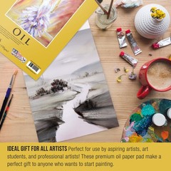 9″ x 12″ Heavy-Weight Oil Painting Paper Pad 90lbs (190gsm) 15-Sheets – 2 Pads