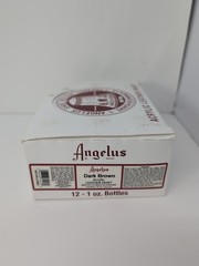 (12) 1 Oz Bottles Of Angelus Acrylic Leather Dark Brown Paint New
