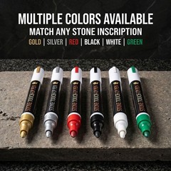 Stone Repair Paint Pen for Grave Headstone, Water Resistant Marker Multi-Color