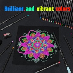 72-Color Colored Pencils Set with Mandala Coloring 1 Count (Pack of 72)