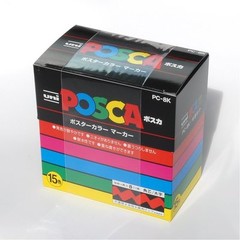 Uni POSCA Drawing Pen 15 colors PC8K15C Bold Nib 8.0 mm