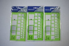 Lot Of 3 Westcott C-Thru Squares Geometric Template 4″x7-1/4″ T-828 39 Openings