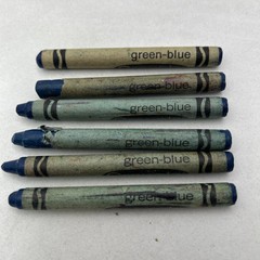 vintage crayola crayons 6 Green Blue Binney Smith