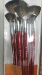 XDT#648 Fan Art Brush Set 7Pc #0#2#4#6#8#10#12 Oil Acrylic Watercolor