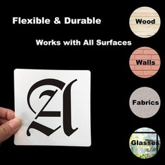 6 Inch Alphabet Letter Stencils for Painting – 70 Pack Old English Letter and…