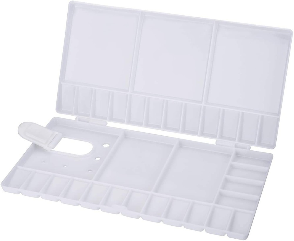 SUNIY Watercolor Palette Folding Paint Tray 10.6″ x x 0.4″, White