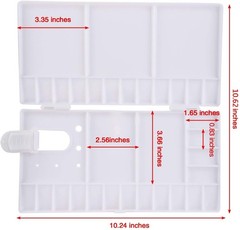 SUNIY Watercolor Palette Folding Paint Tray 10.6″ x x 0.4″, White