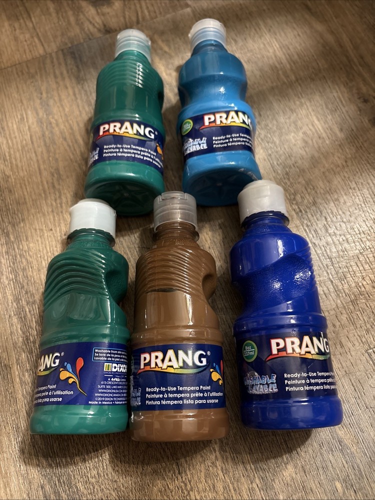 5-Ct Prang Washable Tempera Paint 8oz Each Green/Blue/Brown/Turquoise