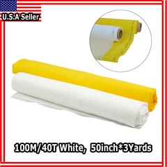 100 Mesh 40T Screen Printing Mesh 50inch(1.27m)x3Yard Cookie White Silk