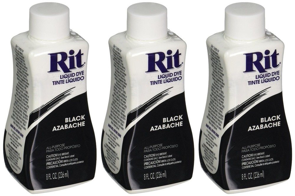 Rit Liquid Fabric Dye Black 8 Ounces, Pack of 3 3 Items,