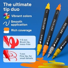 Acrylic Paint Markers – Paint Pens for Drawing – Brush + Fine 36 Multicolor