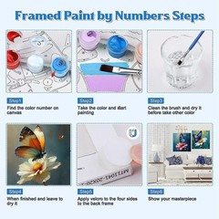 4 Pack Butterfly Paint by Numbers for Beginner with Frame,Colorful Butterfly …