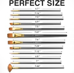 Professional Artist Paint Brush Set of 12 – Painting Brushes Kit for Kids, Ad…