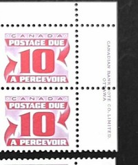 1977 Canada Matching 4 Postage Due Plate/Inscription Blocks J35a!