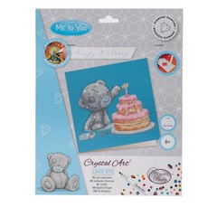 CraftBuddyUS CCK-MTY130: “Happy Birthday” Tatty Teddy Crystal Art Card – 18x18cm