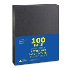 100 Pack 16 Mil Sand-Textured Polycover – Plastic Binding Cover for Letter Si…