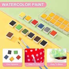 12Pcs 4g Watercolor Paint Refill for Art Crafts Painting Supplies, Black/White