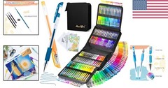 100 Unique Glitter Gel Pens Set with Durable Case – Ultimate Coloring Supplies
