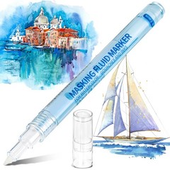2 PCS 0.7mm Blue Masking Fluid Pen With Applicator Tip Watercolor Painting