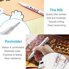 7PC White Paint Pen Marker Waterproof Permanent Car Tire Lettering Rubber Letter