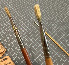 GRUMBACHER Gainsborough Loew Cornell Red Sable Hair Germany Paint brush VTG Lot