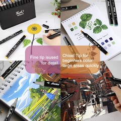 Abeier 168 Colors Alcohol Markers Set Dual Tips Blender Art Markers For Drawing