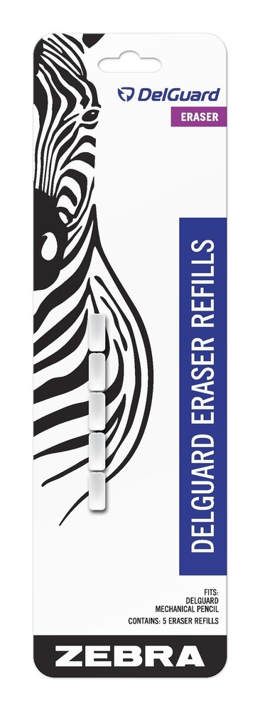 Zebra DelGuard Mechanical Pencil Eraser Refills 5-Count