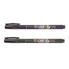 Tombow 62038 Fudenosuke Brush Pen, 2-Pack. Soft 2 Count (Pack of 1), Black