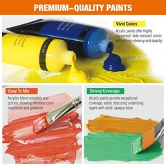 Artbreezing Acrylic Paint Set, 24 Colors 0.7 Fl Oz (Pack of 1), 24