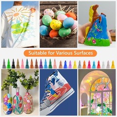 24 PCS Dual Tip Acrylic Marker Paint Pens Set Permanent for Art DIY Project
