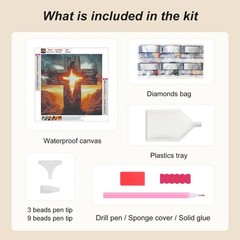 Cross Diamond Art Kits for Adults, 5D Diamond Painting Kits for Beginners, DIY