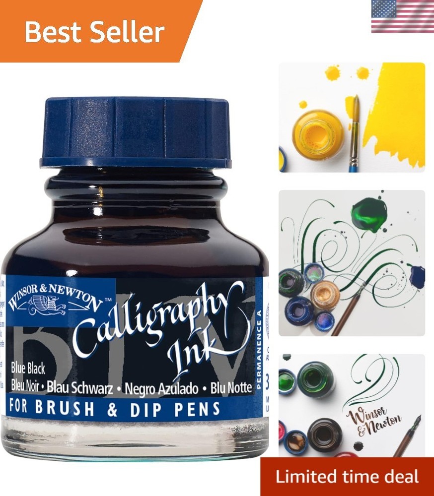 Calligraphy Ink, 30ml 1-oz Bottle, Blue Black