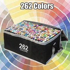 168/262 Dual Tip Permanent Art Markers Set with Case, for Drawing & Illustration