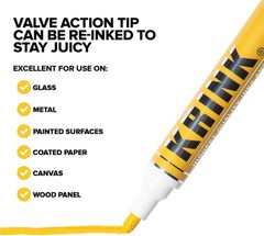 K-42 12 Piece Paint Marker Set – Vibrant and Opaque Fine Art Paint Pen for Any