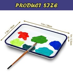 SABLUE 2 Pcs White Enamel Butcher Tray Palettes 7.5″ x 11″ Triple Coated Tray…