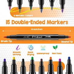 ThEast 15 Colors Face Painting Kit, Washable Paint Markers, 15 colors
