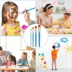 120 Pcs Small Paint Brushes Bulk Flat Top Acrylic Classroom Brush For Kids Paint