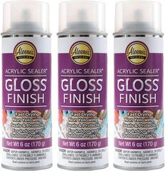 Aleene’s Clear-Gloss Acrylic Sealer, 6oz (3 Pack) – Non-Yellowing Protection