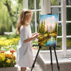 HeavyDuty Folding Metal Art Easel 66 In Adjustable for Painting Display Portable