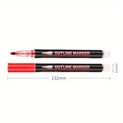 12 Glitter Pens Outline Marker Pens, Arts and Crafts for Kids Stocking Fillers