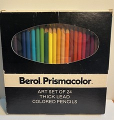 Vintage Berol Prismacolor Set Of 24 Thick Lead Colored Pencils