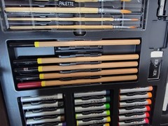 Art 101 USA Creative Tools Watercolor Art Set with 108 Piece Woodgrain Case 7/22