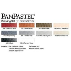 PanPastel 30102 Ultra Soft Artist Pastel 10 Color Drawing Set w/Sofft Tools