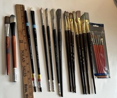 Lot/21 Artist Assorted/Mixed Used(2New)Paint Brush SizesPaint Painting Supplies