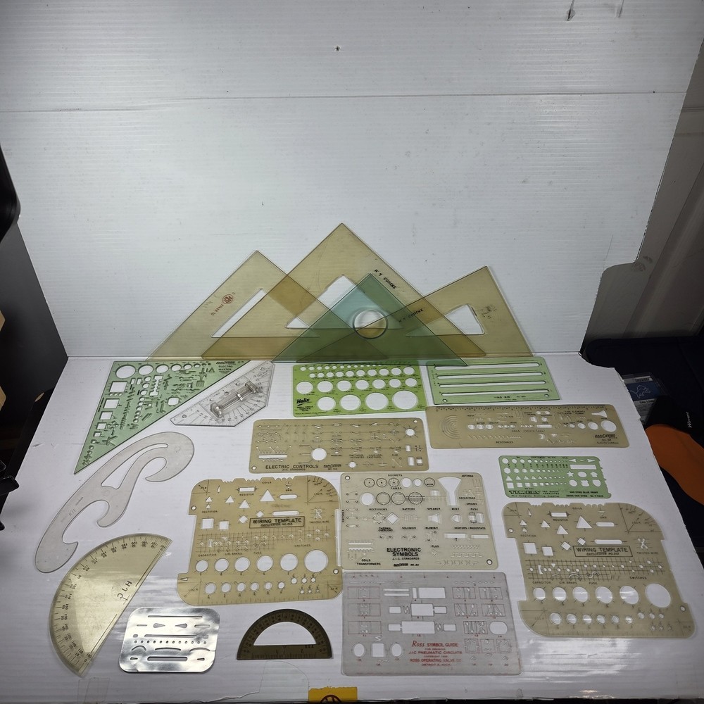 Vintage Drafting Templates Rapi Design Helix Ross Timely Concke Lot Of 19