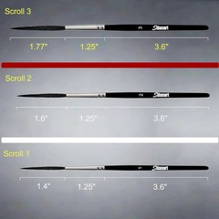 Scroll Pinstriping Brush,3 PCS High Performance Script Pinstripe Brushes,Made fr