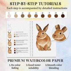 2Pcs Watercolor Workbook BeginnerFriendly Watercolor Workbook with Step by St…