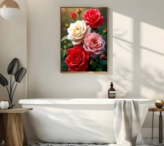 Acrylic Paint by Numbers Kit, Colorful Flowers, 16×20, Unframed Adult Art