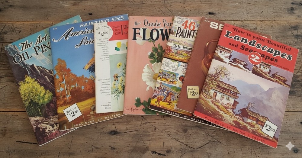 Lot 7 Vtg Art Instruction Books Walter T. Foster No 162 145 B-375 75 167 143 198