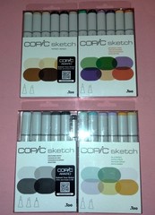 A LOT of (4) COPIC sketch~PORTRAITS, GRAYS, SECONDARY TONES & PASTELS~BID@$39.99